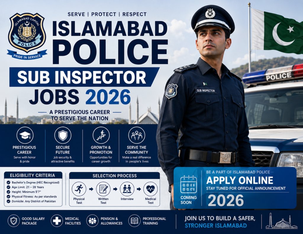 Islamabad Police Sub Inspector Jobs 2026